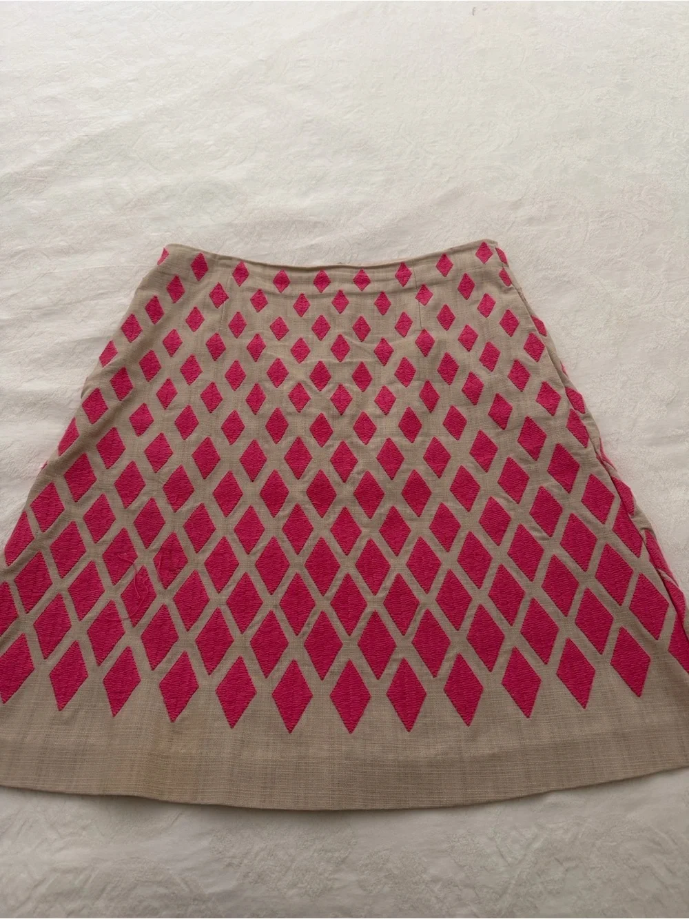 Women’s Pink Diamond-Pattern A-Line Skirt